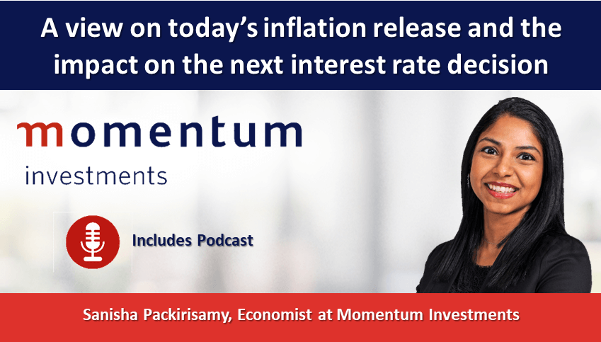 A view on today’s inflation release and the impact on the next interest rate decision