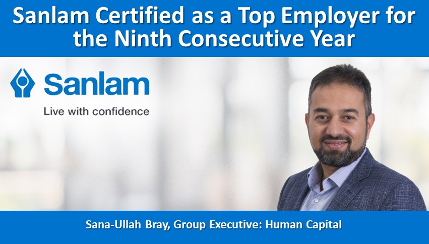 Sanlam Certified as a Top Employer for the Ninth Consecutive Year